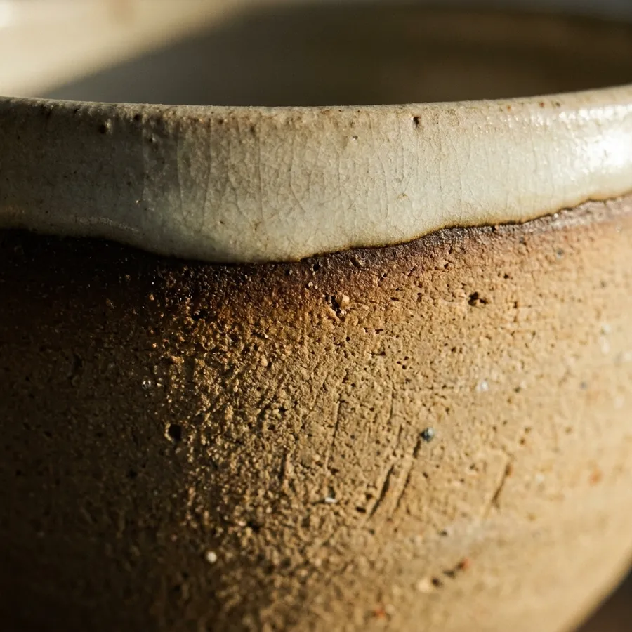 Illustrative study of glaze meeting clay